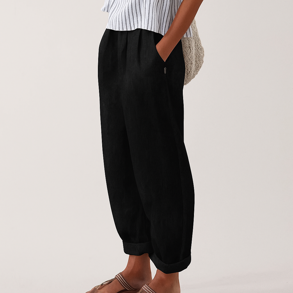 Womens Pants with Soft Waistband and Side Pockets