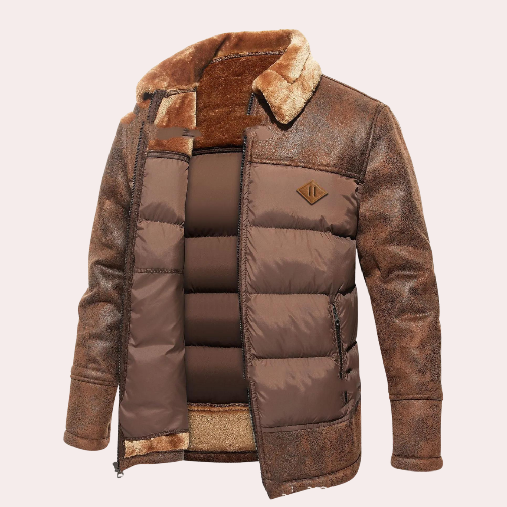 Mens Quilted Padded Jacket Insulated Warm Fit - BritishMode