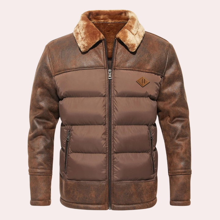 Mens Quilted Padded Jacket Insulated Warm Fit