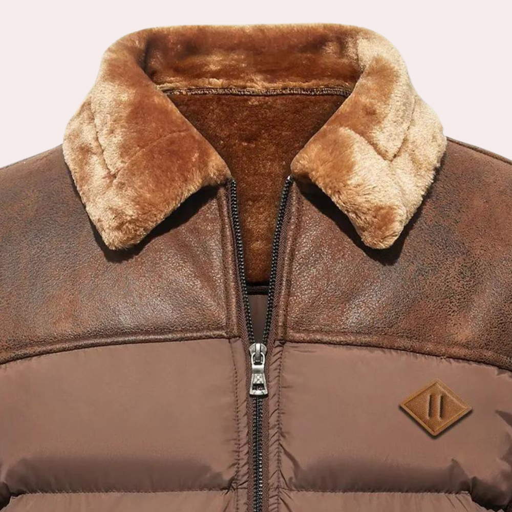 Mens Quilted Padded Jacket Insulated Warm Fit