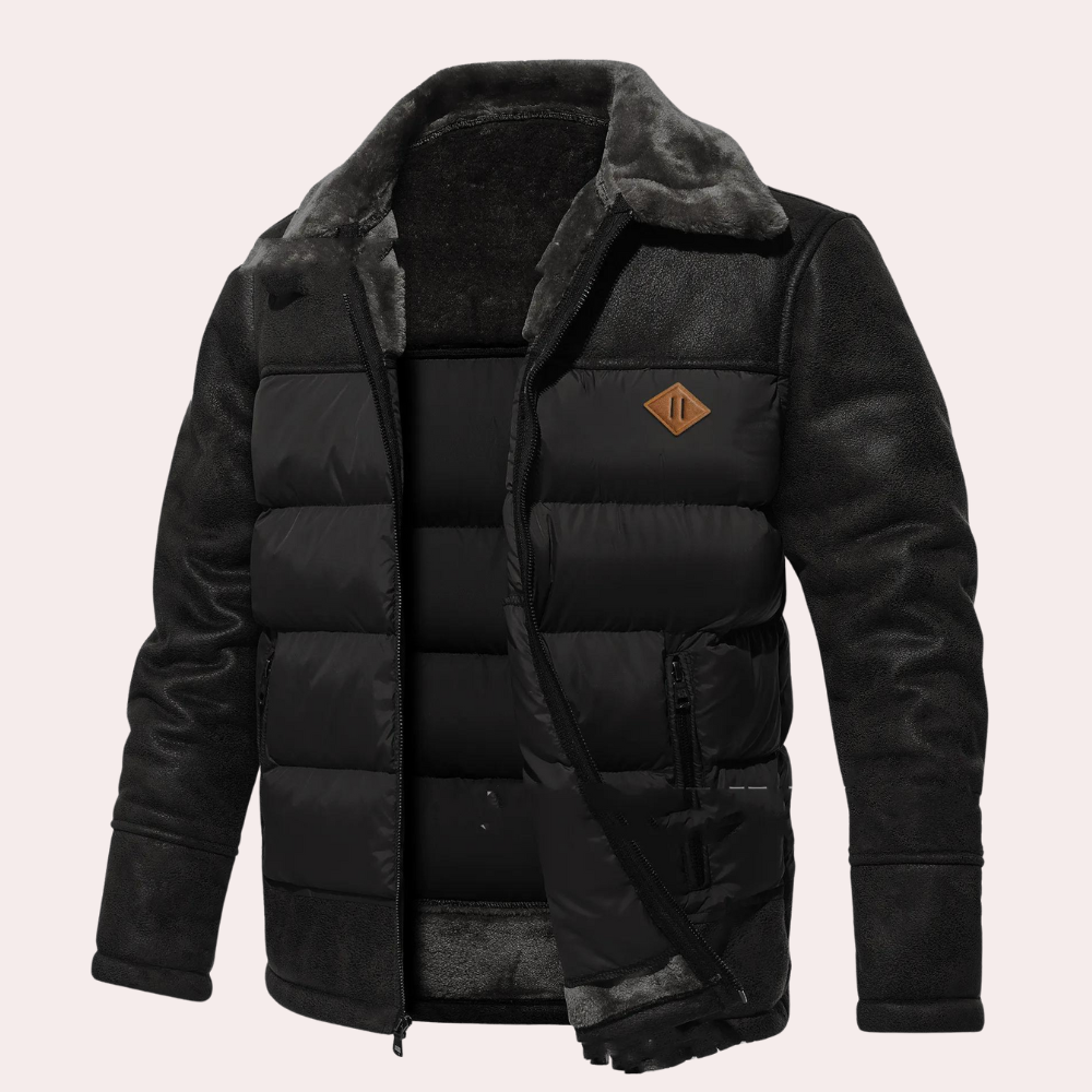Mens Quilted Padded Jacket Insulated Warm Fit
