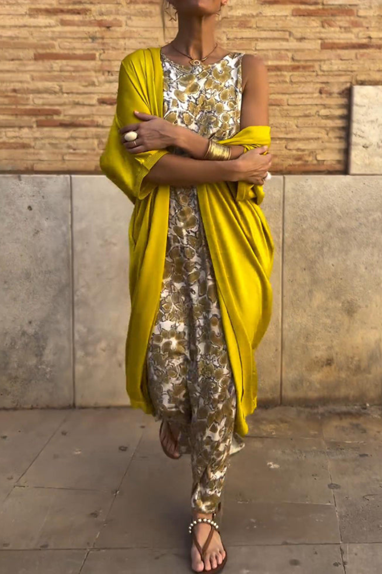Womens Long Dress with Matching Cardigan Set - BritishMode