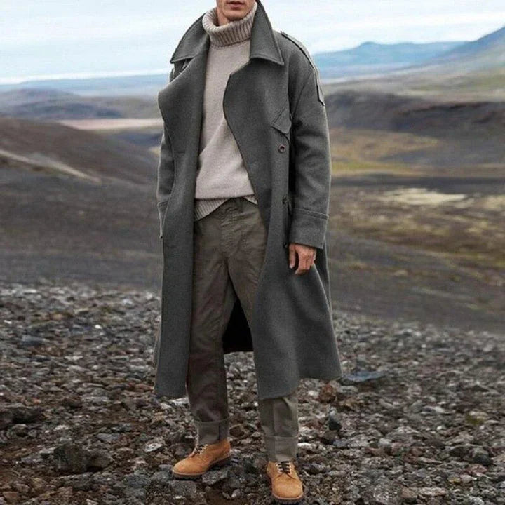 Mens Overcoat Long Loose Fit - BritishMode