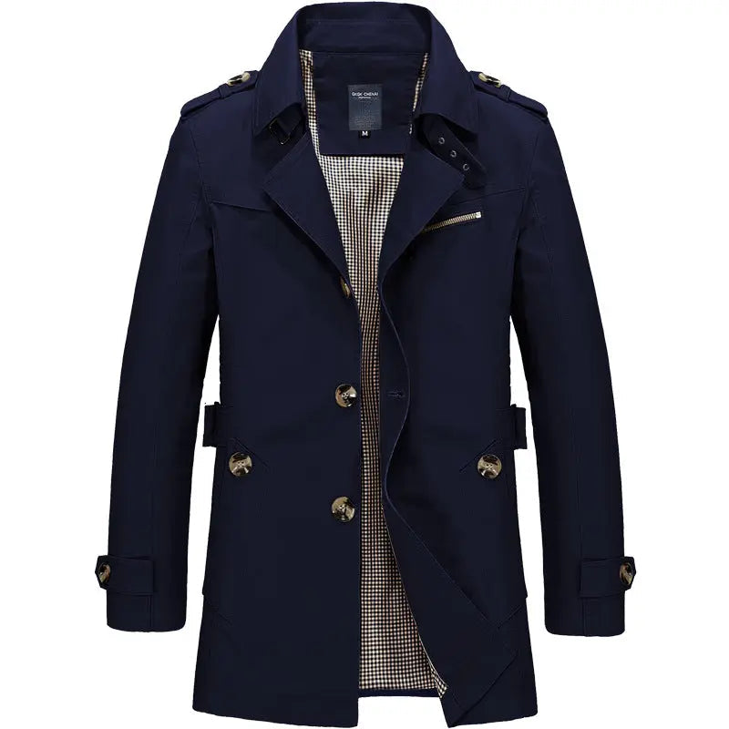 Mens Trench Coat Classic Long Fit
