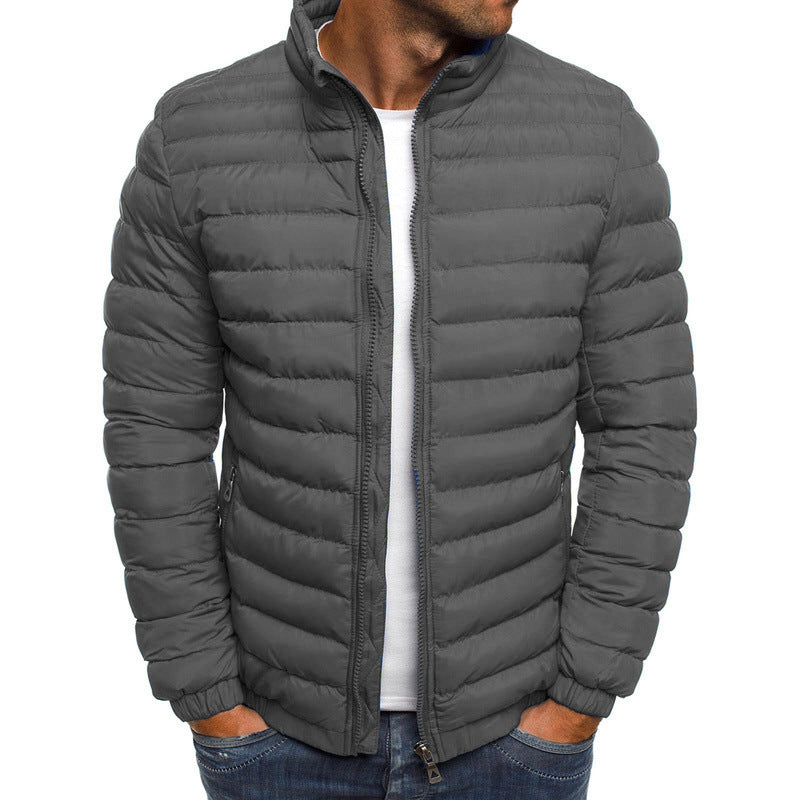 Mens Quilted Down Blend Puffer Jacket Heat Trap Design