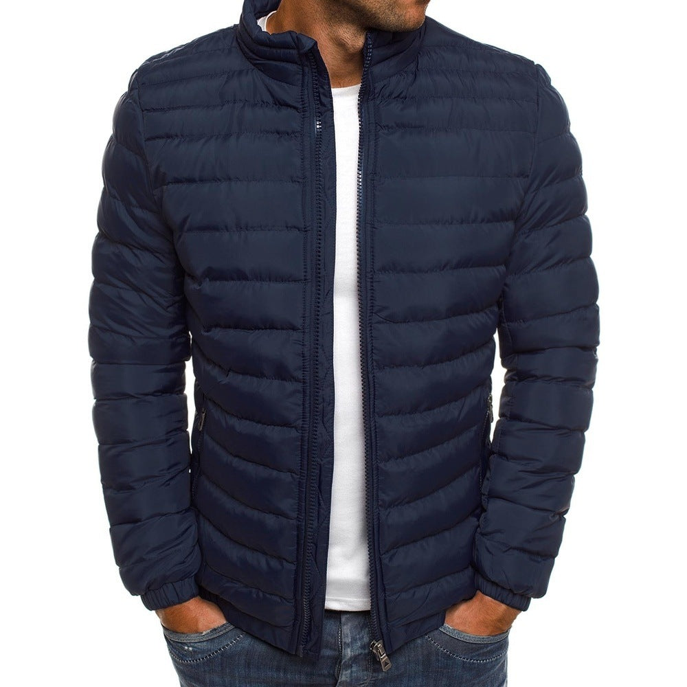 Mens Quilted Down Blend Puffer Jacket Heat Trap Design