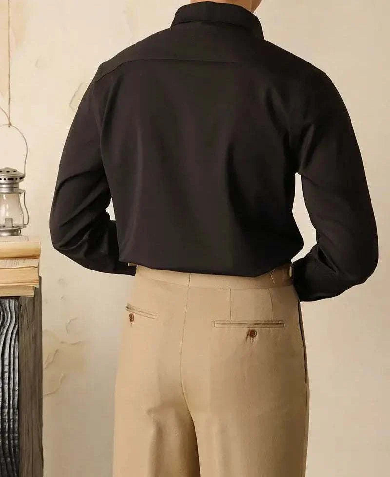 Mens Dress Shirt Polyester Blend Streamlined Fit