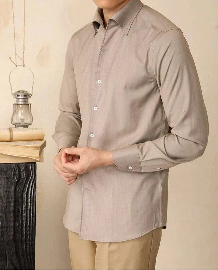 Mens Dress Shirt Polyester Blend Streamlined Fit