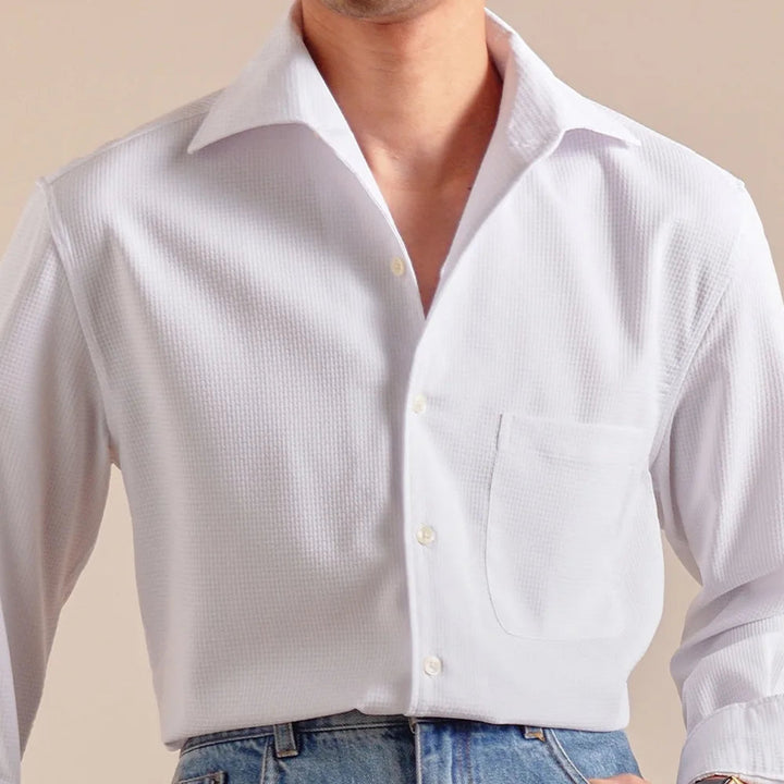 Mens Dress Shirt Soft-Blend Fabric Relaxed Fit