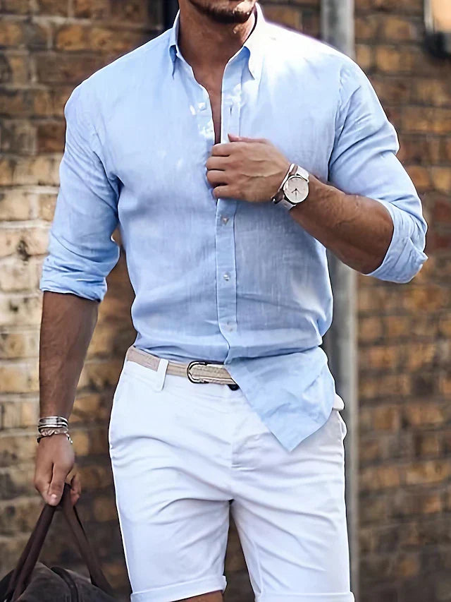 Mens Dress Shirt Soft Blend Tailored Fit