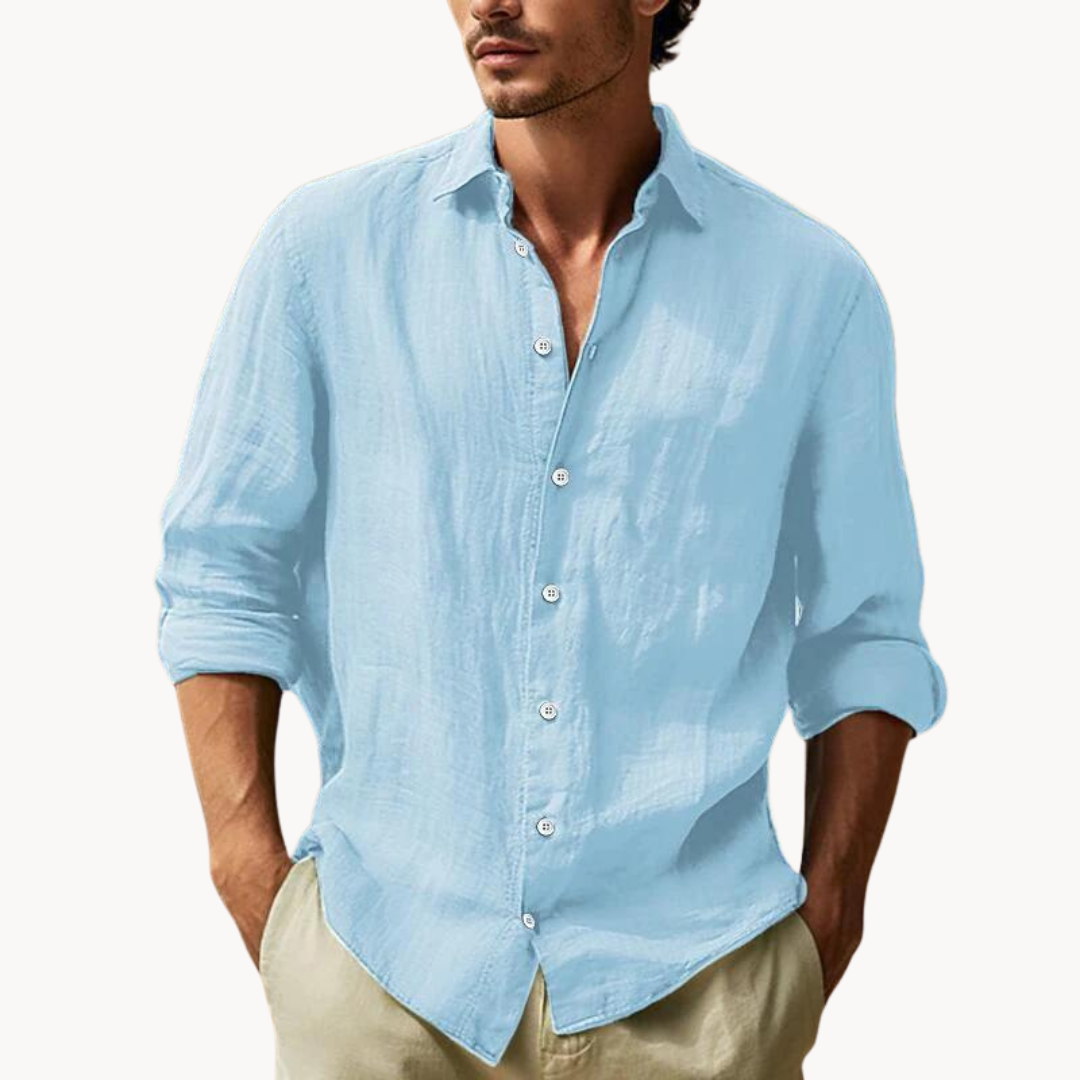 Mens Dress Shirt Breathable Blend Structured Front Panel
