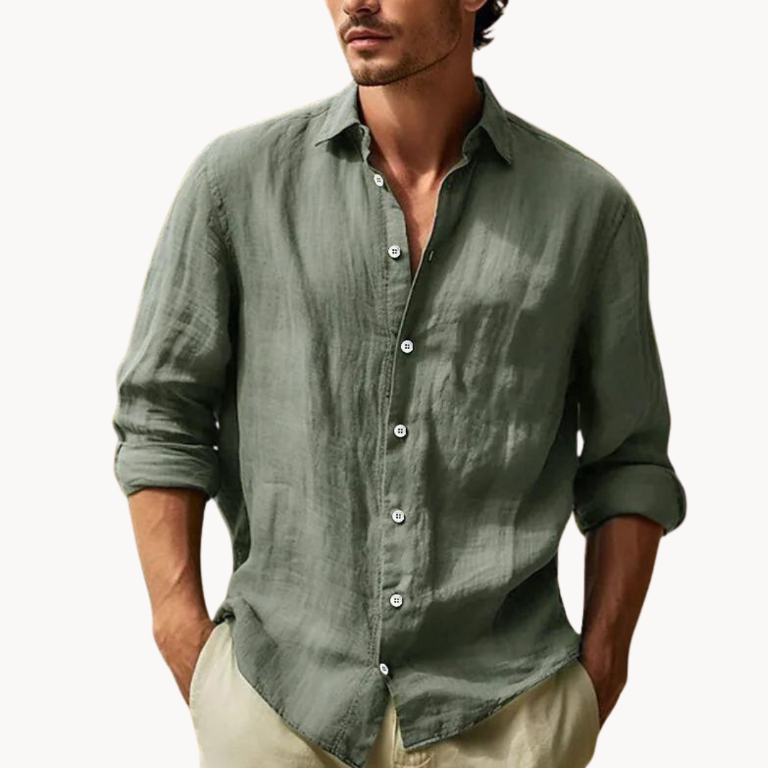 Mens Dress Shirt Breathable Blend Structured Front Panel - BritishMode