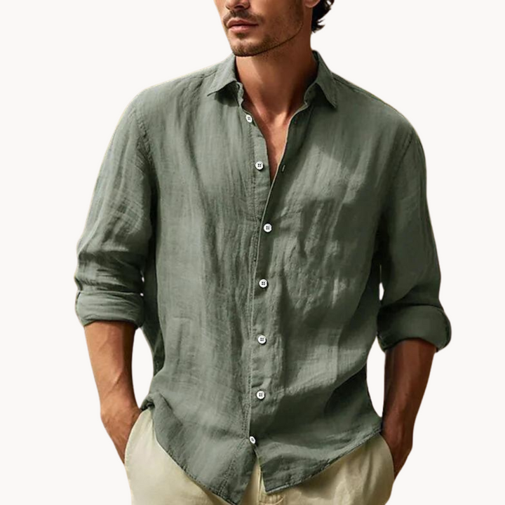 Mens Dress Shirt Breathable Blend Structured Front Panel - BritishMode