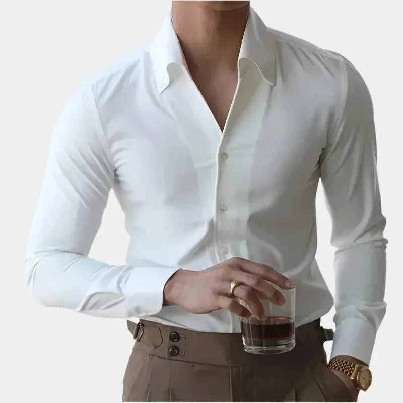 Mens Dress Shirt Cotton Tailored Slim Fit