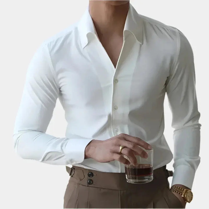 Mens Dress Shirt Cotton Tailored Slim Fit