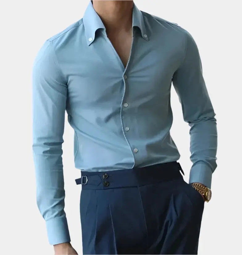 Mens Dress Shirt Cotton Tailored Slim Fit