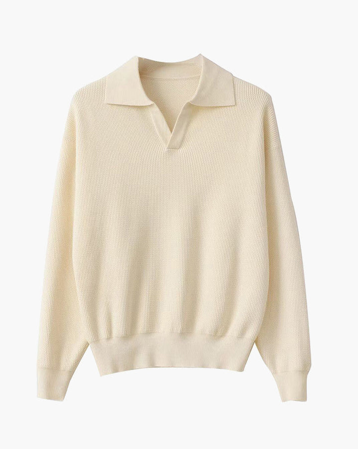 Mens Polo Sweater Breathable Classic Comfortable Long Sleeve - BritishMode