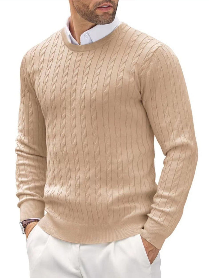 Mens Slim Fit Fine Knit Crew Neck Sweater