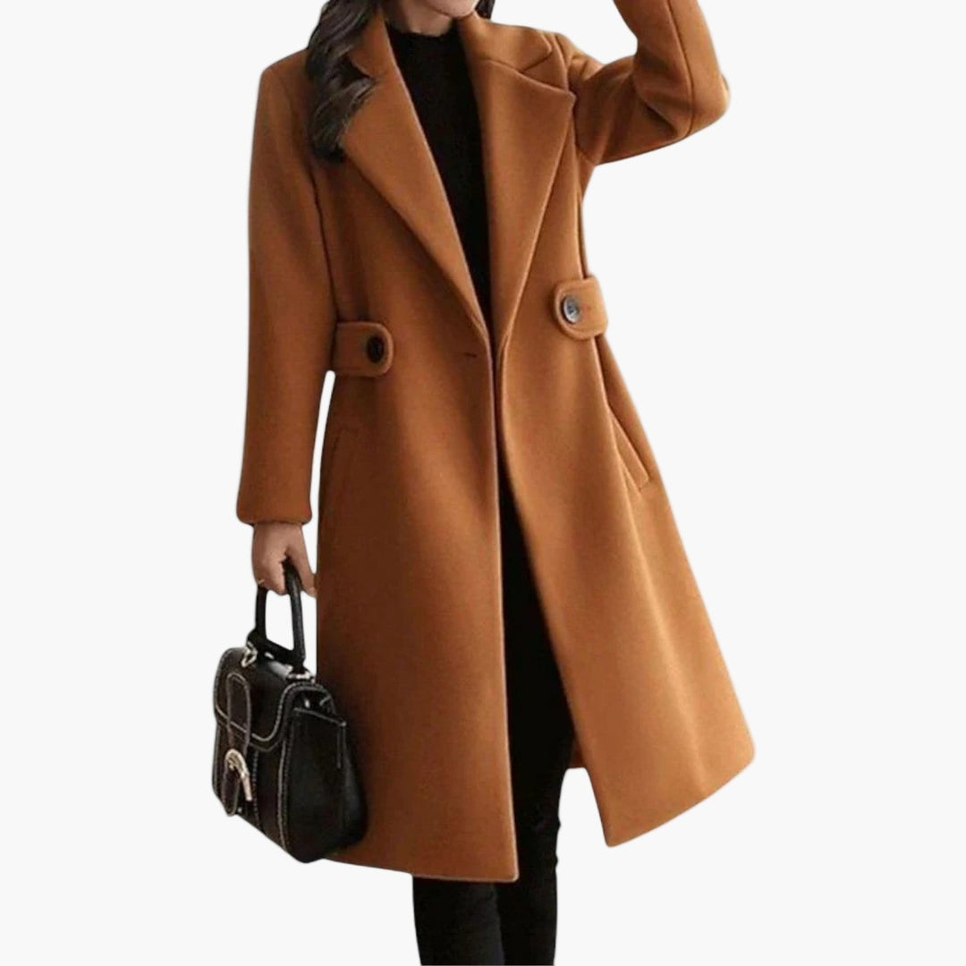 Womens Winter Coat Wool Blend Slim Fit with Belt