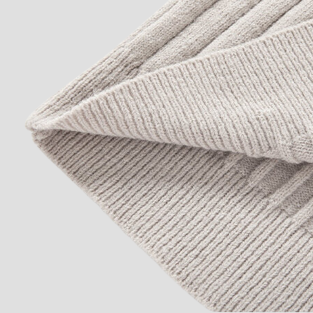 Mens Quarter-Zip Knit Sweater Vertical Rib Fit