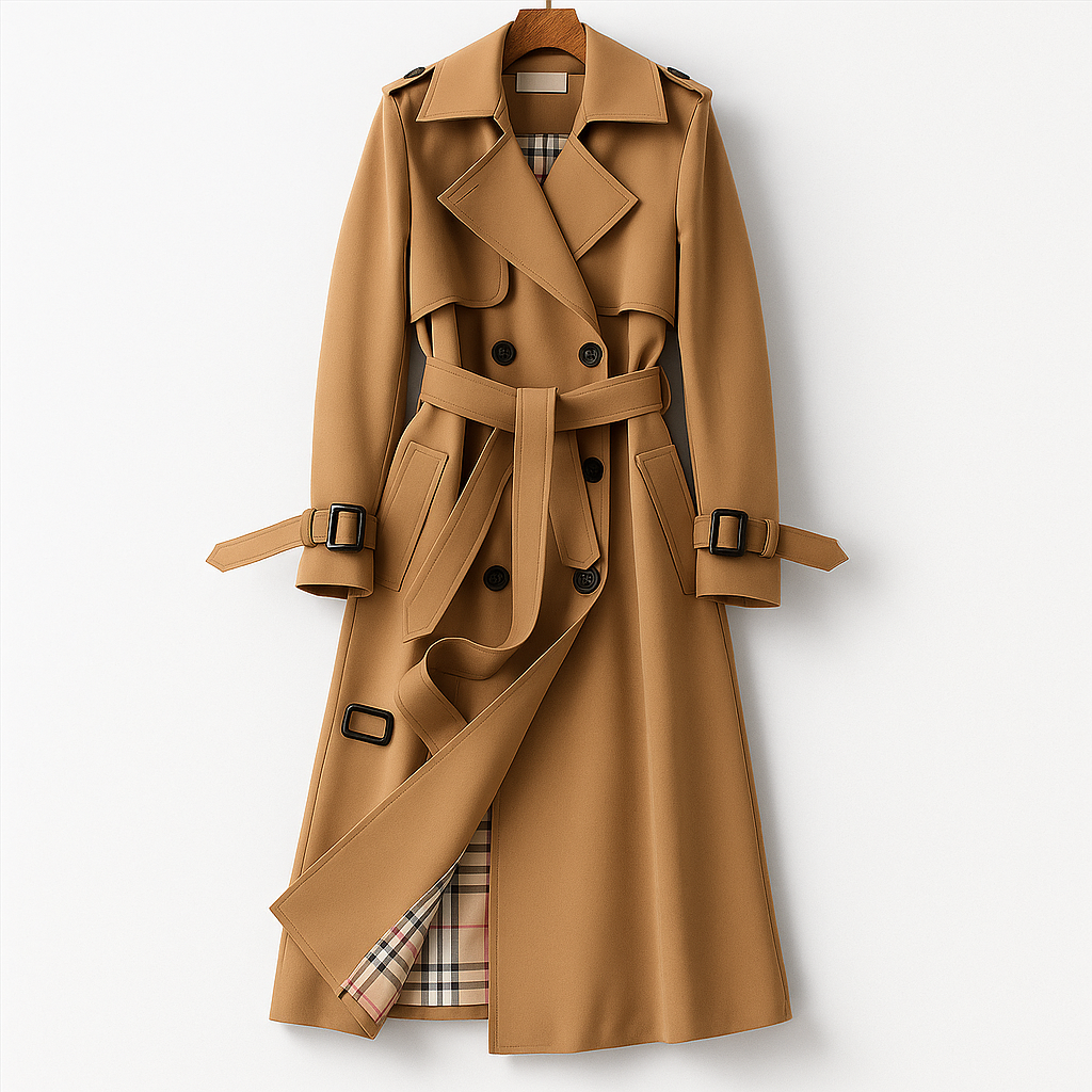Womens Trench Coat Lightweight Timeless Classic Fit - BritishMode