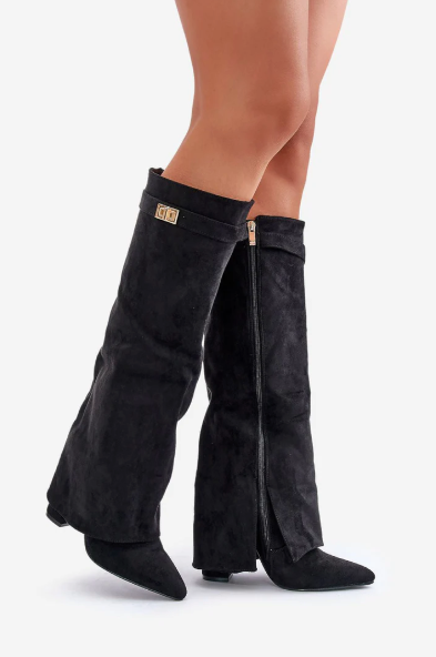 Womens Knee High Boots Suede Material Classic Fit
