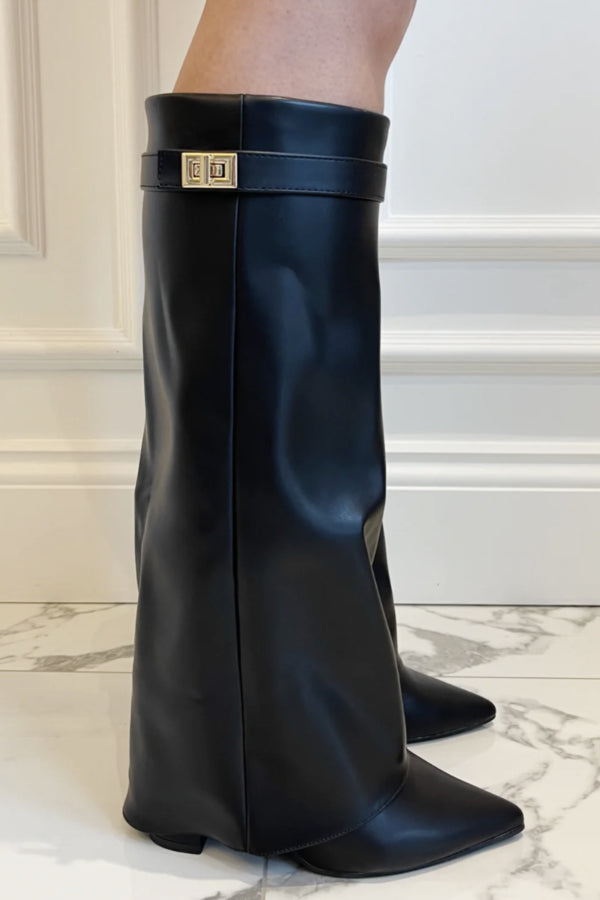 Womens Knee High Boots Suede Material Classic Fit