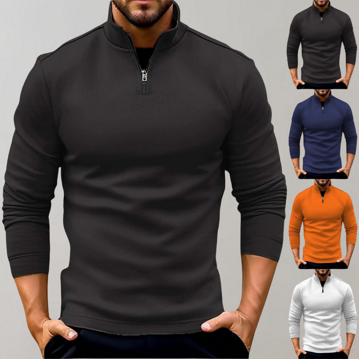Mens Quarter-Zip Jumper Knit Pullover