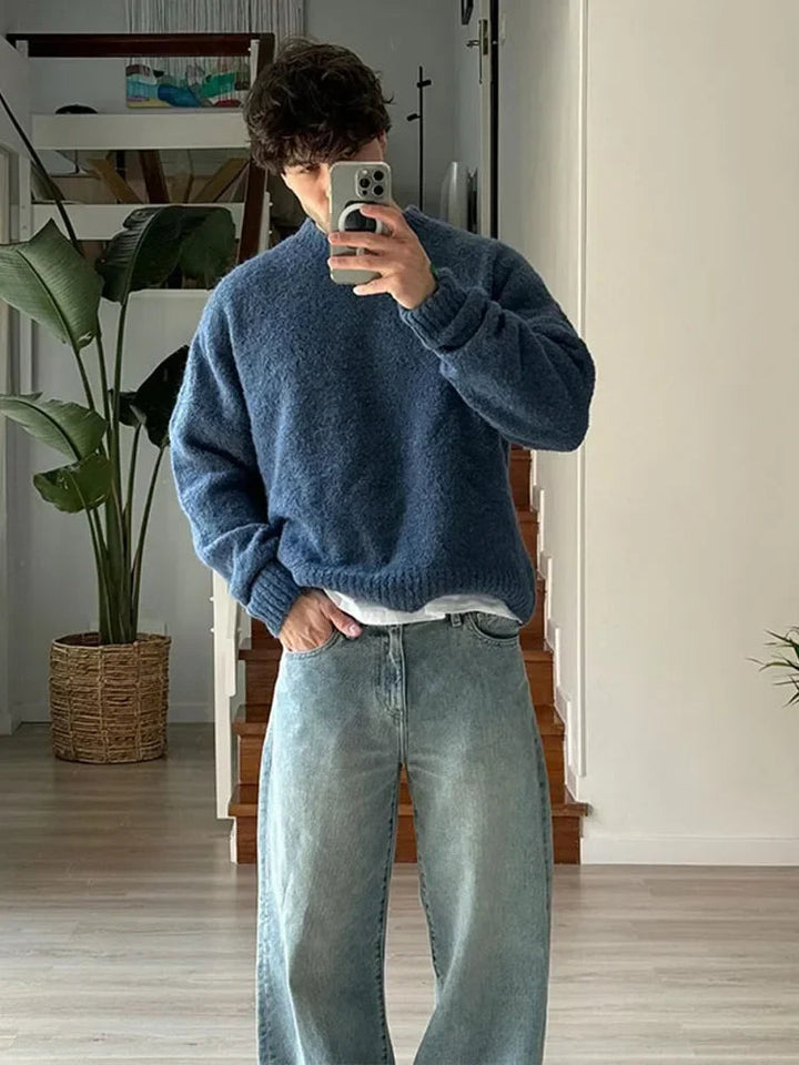 Mens Knitted Jumper Loose Fit - BritishMode
