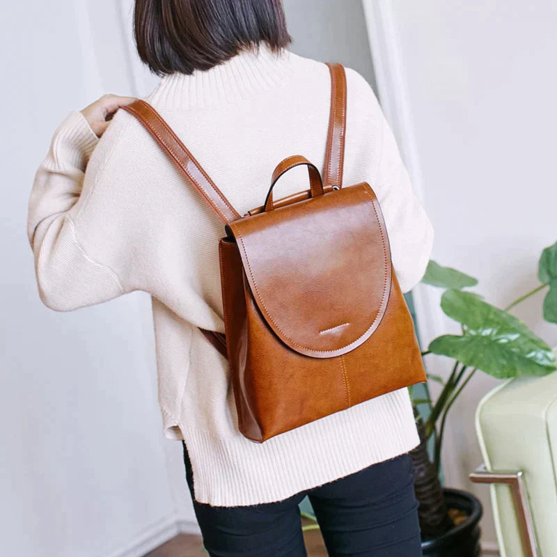 Womens Leather Backpack Classic Design - BritishMode
