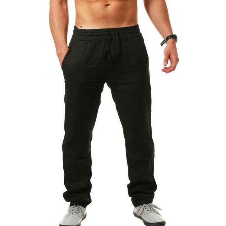 Mens Linen Trousers Summer Lightweight Relaxed Fit - BritishMode