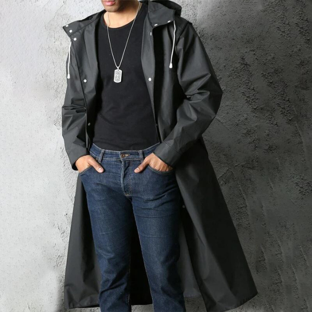 Mens Rain Coat Water-Resistant Hooded - BritishMode