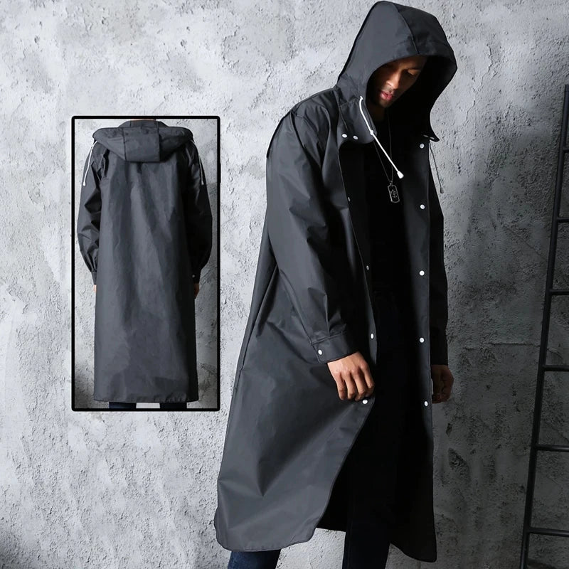 Mens Rain Coat Water-Resistant Hooded