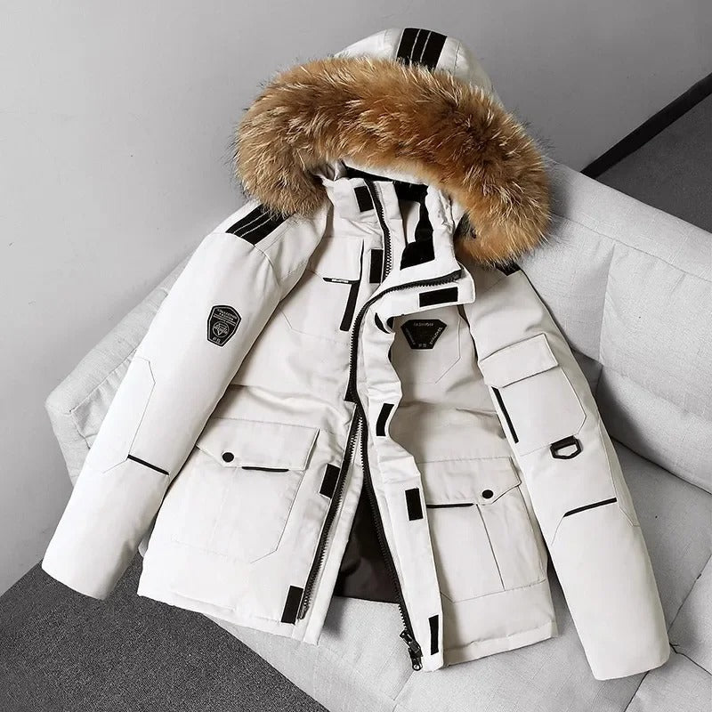 Mens Hooded Winter Parka Jacket Insulated Warm