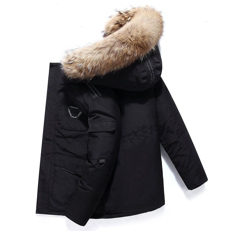 Mens Hooded Winter Parka Jacket Insulated Warm
