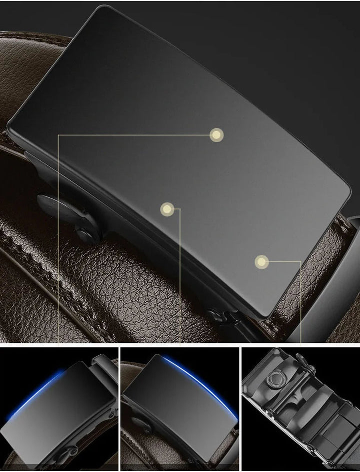 Mens Leather Automatic Buckle Belt