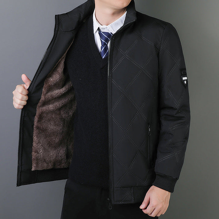 Mens Quilted Office Jacket with Fleece Lining Winter - BritishMode