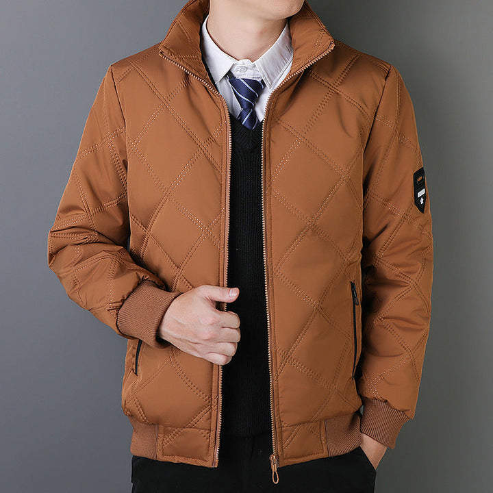 Mens Quilted Office Jacket with Fleece Lining Winter