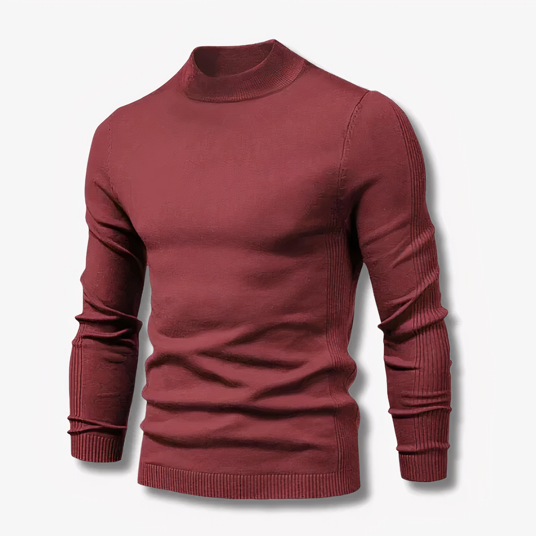 Mens Turtleneck Sweater Slim Fit Knit