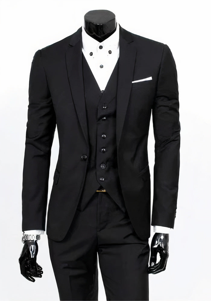 Mens Tailored 3-Piece Wedding Suit Elegant Fit - BritishMode
