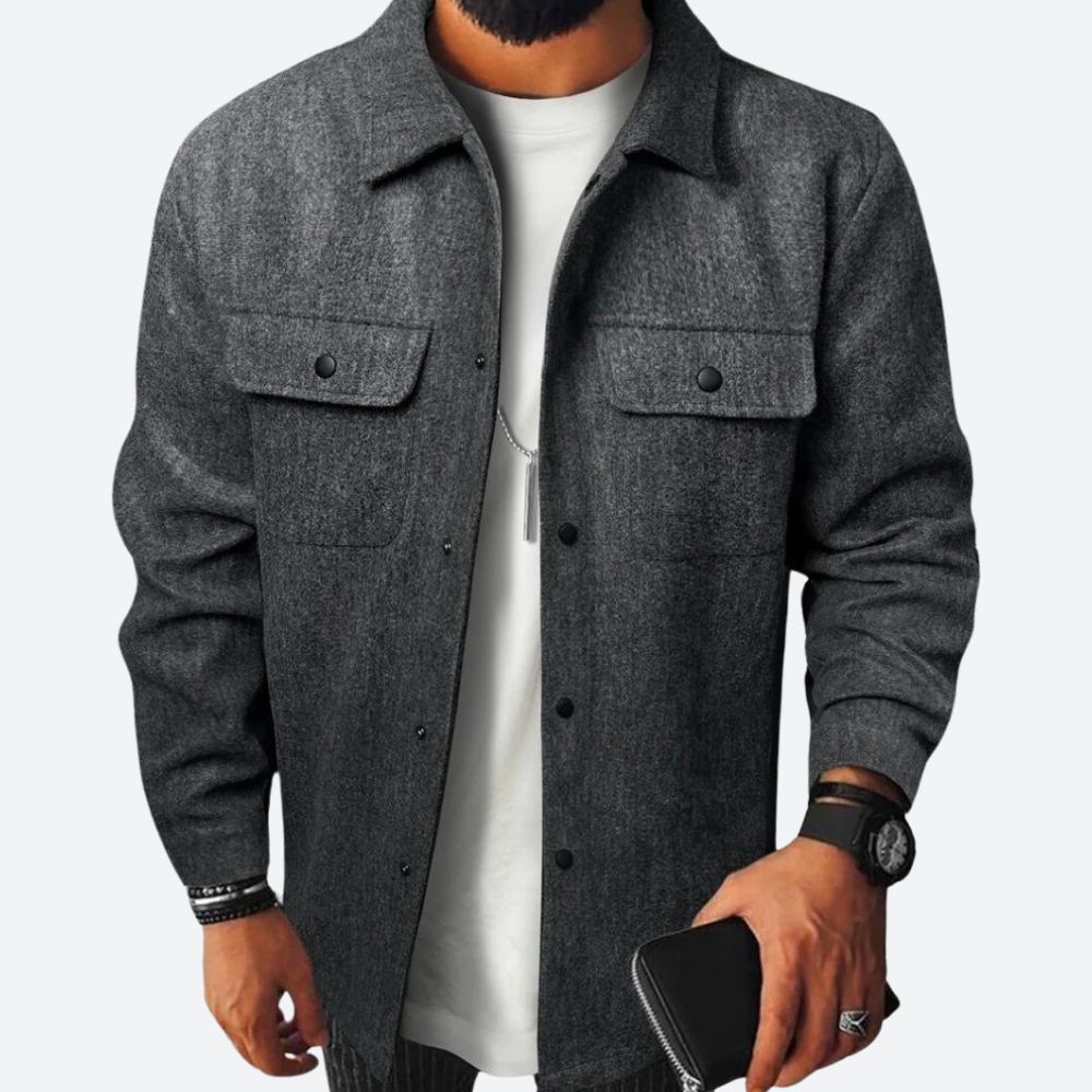 Mens Layered Overcoat Elegant Fit