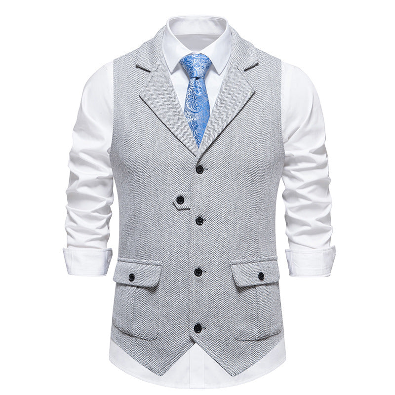 Mens Suit Vest Vintage Style Classic Fit