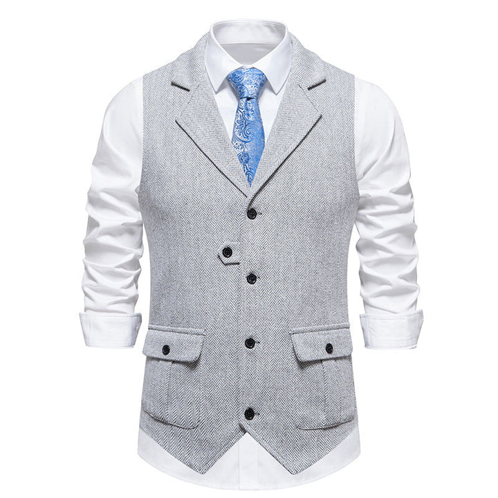 Mens Suit Vest Vintage Style Classic Fit