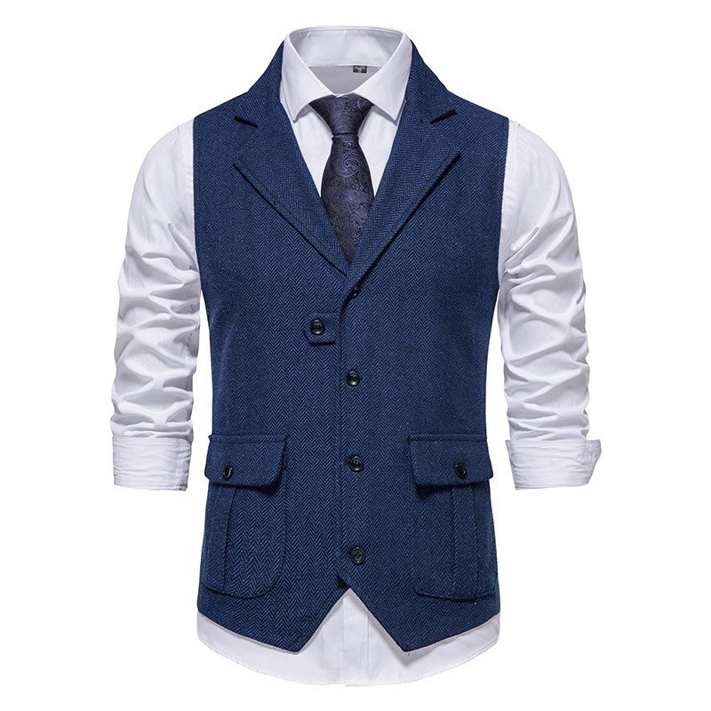 Mens Suit Vest Vintage Style Classic Fit