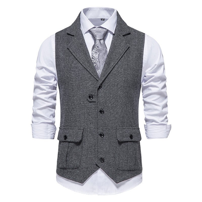 Mens Suit Vest Vintage Style Classic Fit