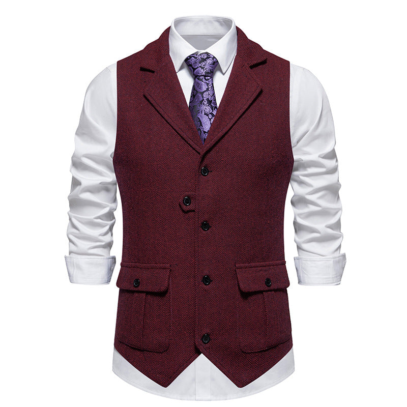 Mens Suit Vest Vintage Style Classic Fit