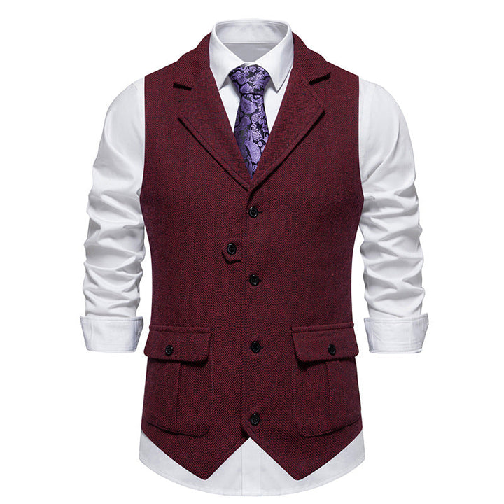 Mens Suit Vest Vintage Style Classic Fit