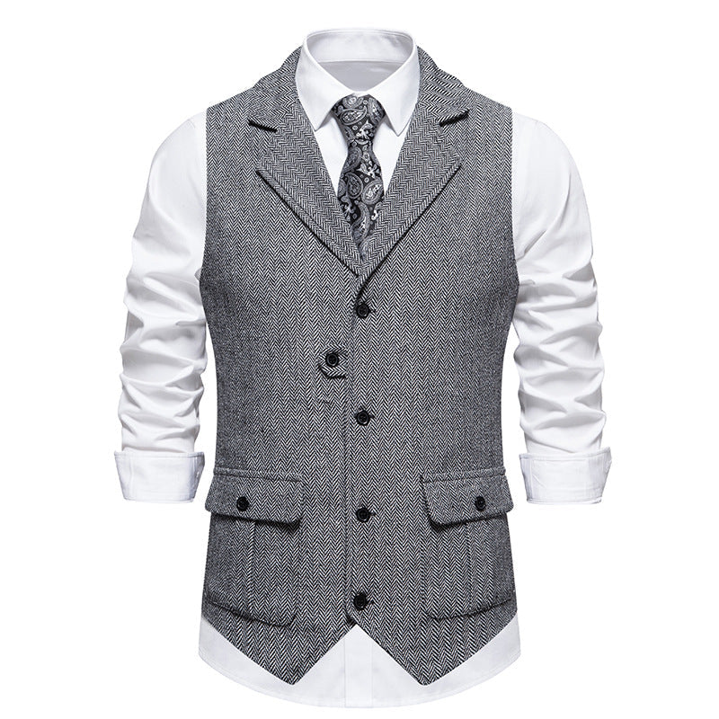 Mens Suit Vest Vintage Style Classic Fit