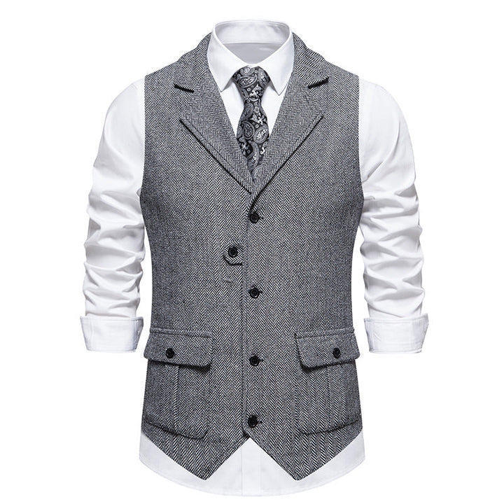 Mens Suit Vest Vintage Style Classic Fit