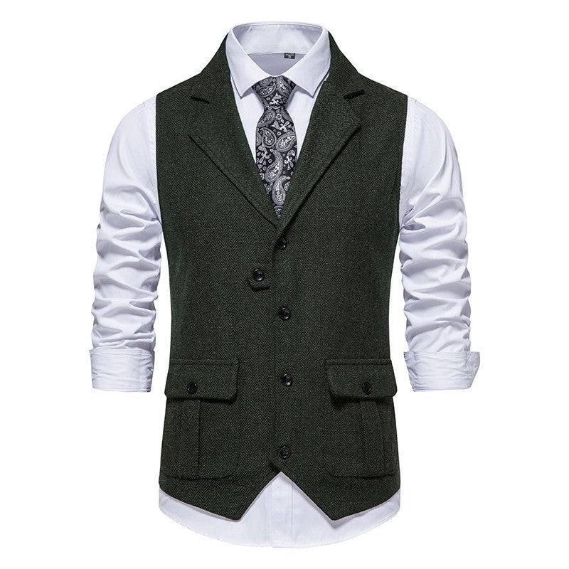 Mens Suit Vest Vintage Style Classic Fit